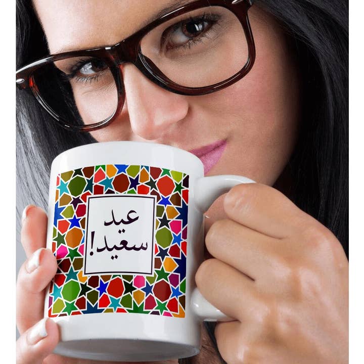 3dRose - Wholesale Coffee Mug - 3dRose, Eid Saeed in Arabic - Colorful Stars Happy Eid Said - Muslim holiday, Mug9