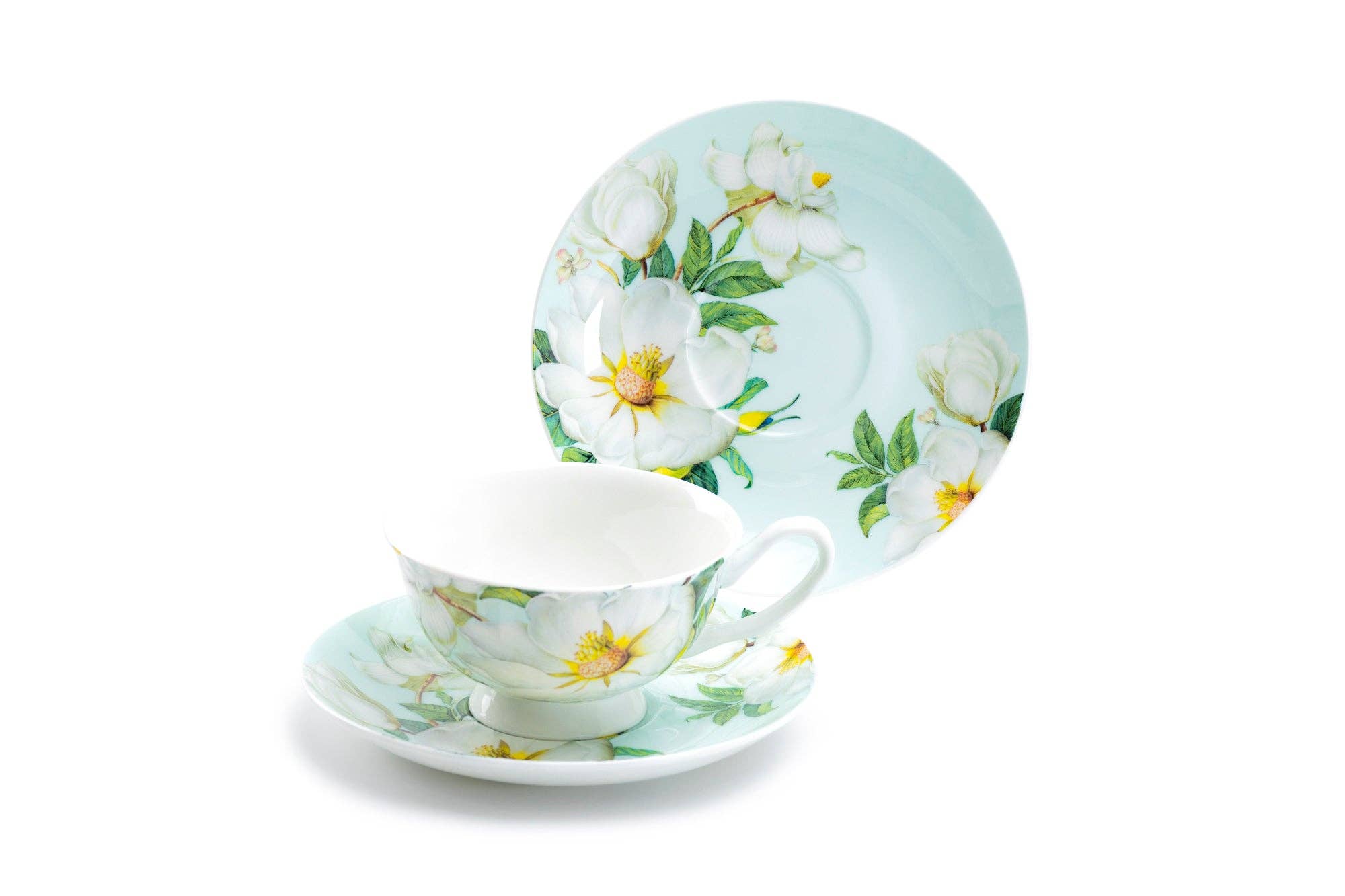 Grace Teaware - Wholesale Coffee/Tea Cup - Magnolia 6oz Bone China Tea Cup and Saucer1