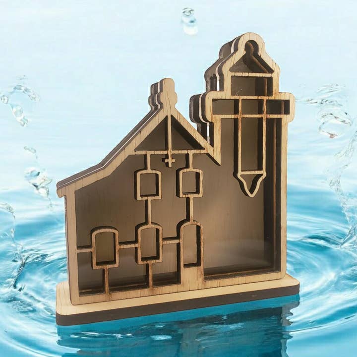 Sand Island Lighthouse Sea Glass Shadowbox Display for wholesale by Sea Glass Displays