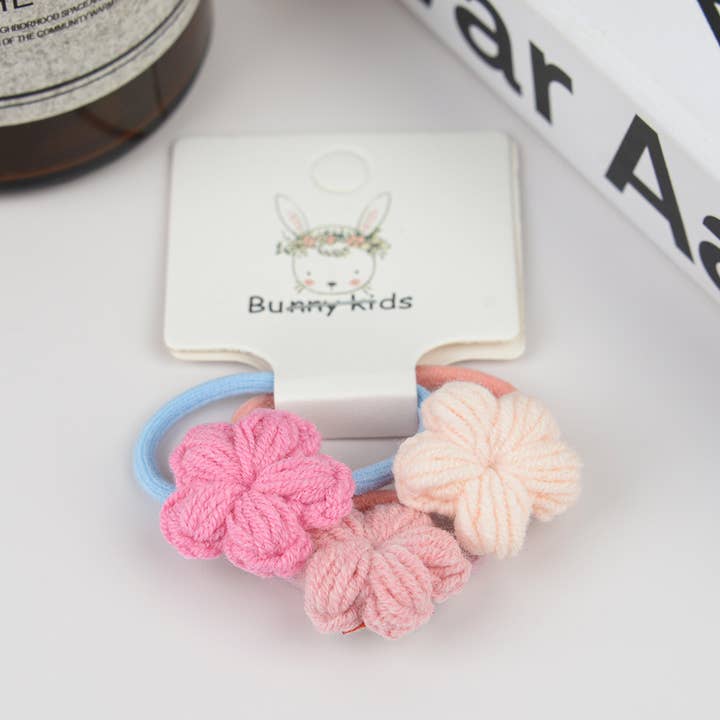 TheDivaSoap - Wholesale Hair Tie - Handmade Crochet Flower Hair Ties-Set of 3