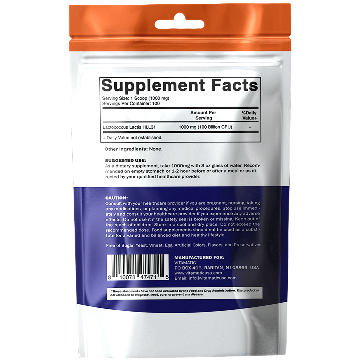 Vitamatic - Wholesale Protein/Superfood Powder - Vitamatic Lactococcus Lactis Probiotic Powder - 100 Gram8