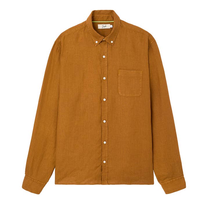 Bali Ocher Linen Shirt for wholesale by JAQK