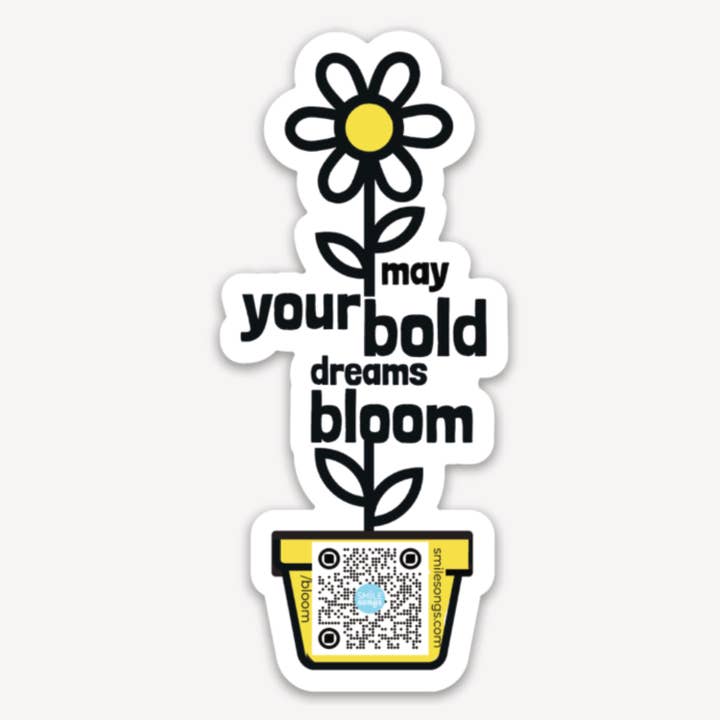 Bold Dreams Bloom - Singing Fridge Magnet - handcrafted song for wholesale by Smile Songs
