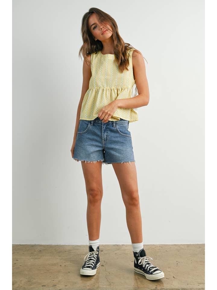 BUTTERMELON - Wholesale Blouse - Women's - Sky Meadow Peplum Top - BMT775021