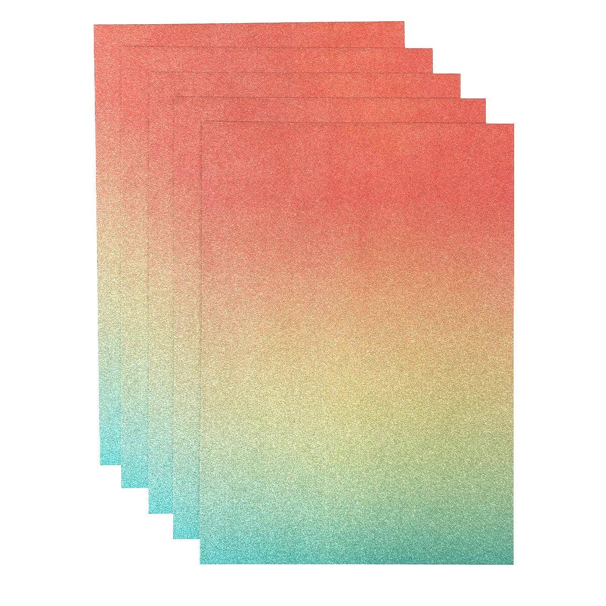 Tonic Studios - Wholesale Craft Supplies - Craft Perfect - Ombre Glitter Card - Mermaid Shimmer - A4 (5/PK) - 8894E1