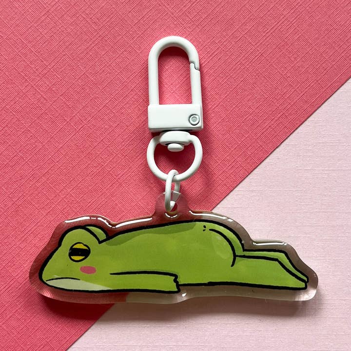 Lazy Frog Keychain for wholesale by Frogblobs