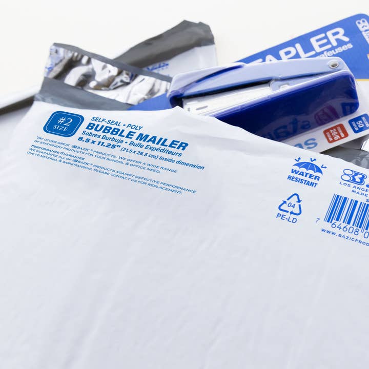 BAZIC Products - Wholesale Envelopes - Poly Bubble Mailer (#2) 8.5" x 11.25" (3/Pack)6