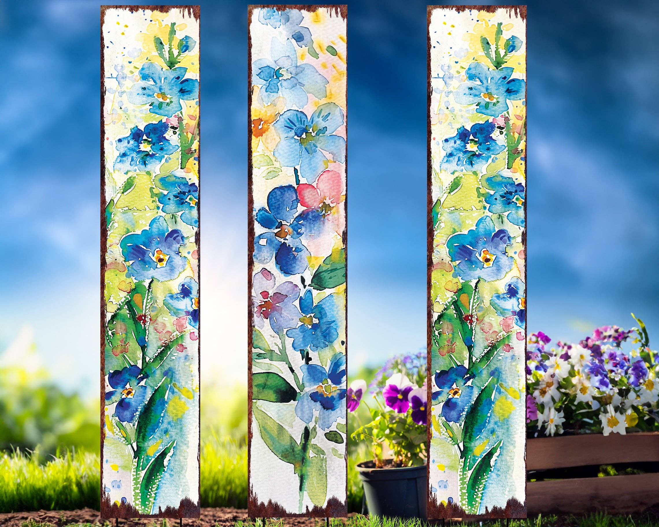 TX USA Corporation - Wholesale Tuin/gazongrondpennen/pinnen - Lente Aquarel Bloementuin Steker | Levendige Buiten Tuin Kunst Decoratie4