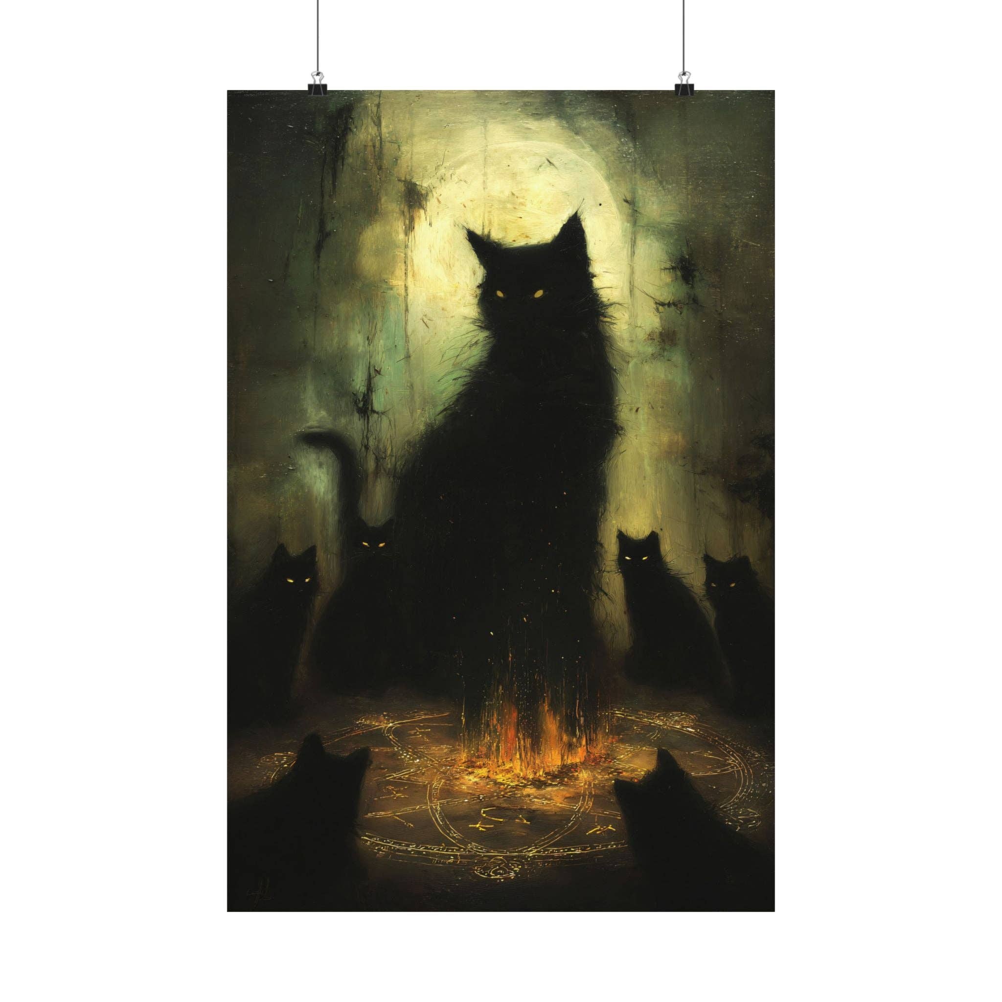 Ye Curiosity Shoppe - Wholesale Art Print - Black Cat Sabbath Art Print3