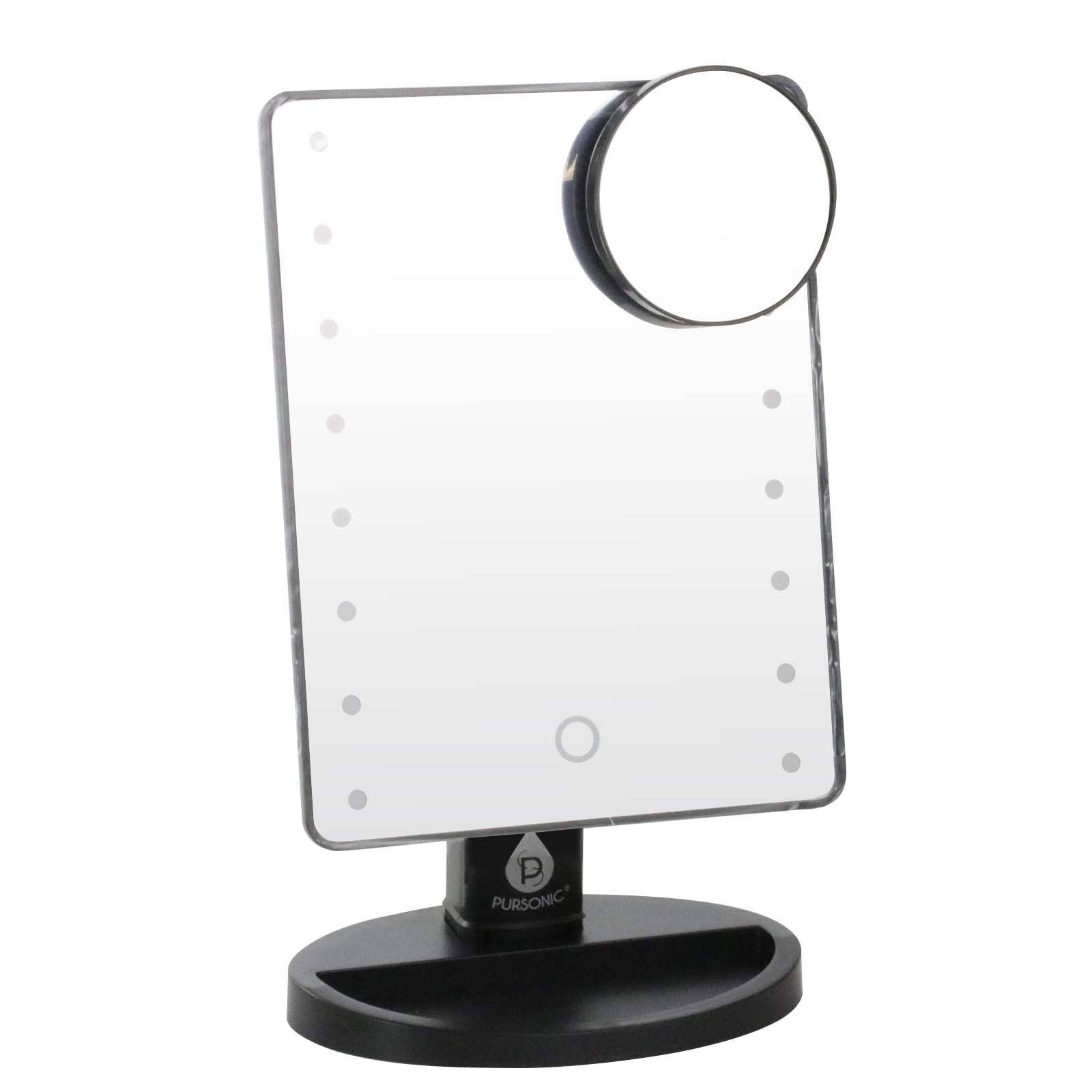 Pursonic - Wholesale Vanity Mirror - Led Vanity Mirror W/5x Detachable Mirror TM16BK1