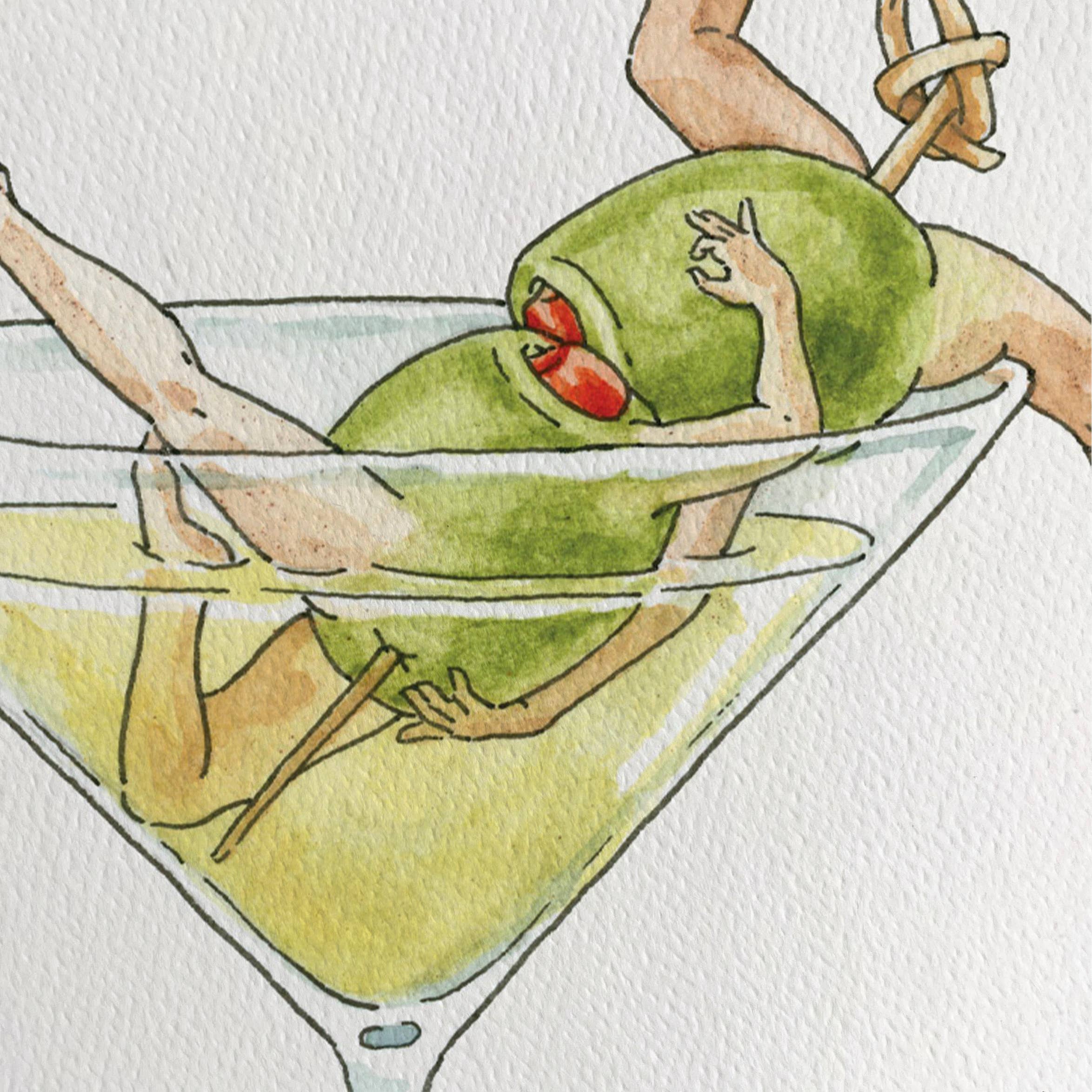 Maridad Studio - Wholesale Art Print - Dirty Martini Cocktail Art Print1