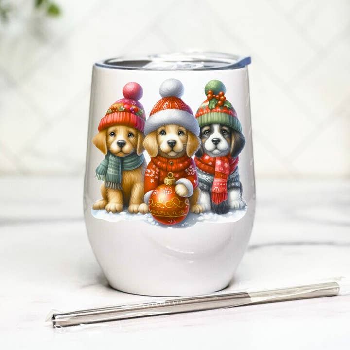 Christmas Dogs Tumbler - 12oz for wholesale by The Sankofa Cache