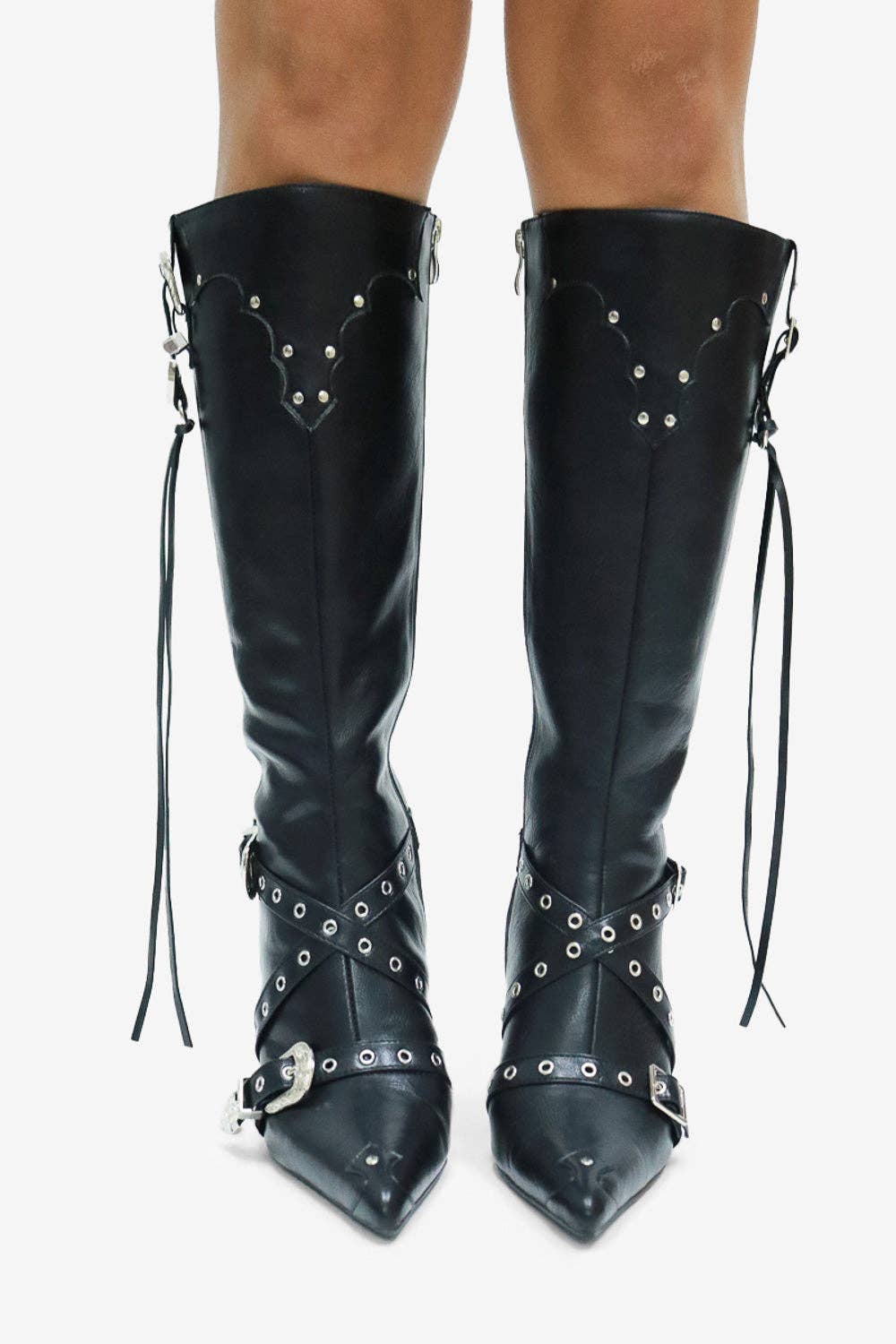 Lemonade Shoes - Wholesale Boots – Women’s - GUNNER - Western Stiletto Boots w/ Studs24