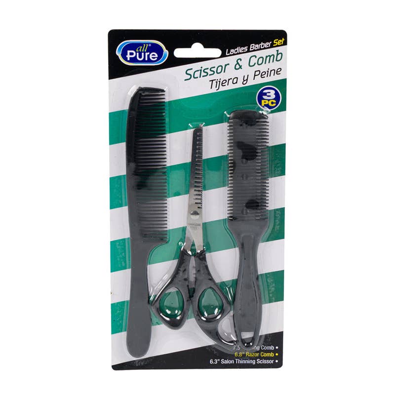 Deluxe Import Trading – Großhandel Haarscheren – All Pure 3-teiliges Damen-Friseurscheren-Set mit Schere0