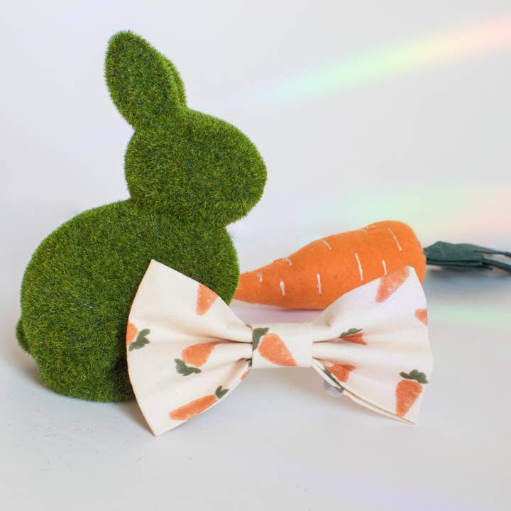 Boho Easter Carrots Dog Bowtie for wholesale by Luca and B