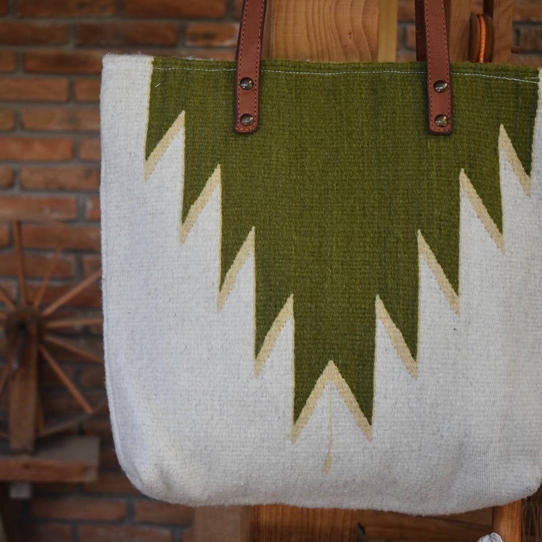 The Zapotec Weavers – wholesale Tote bag – Women's – Zapotec Green Diamond Bag 1