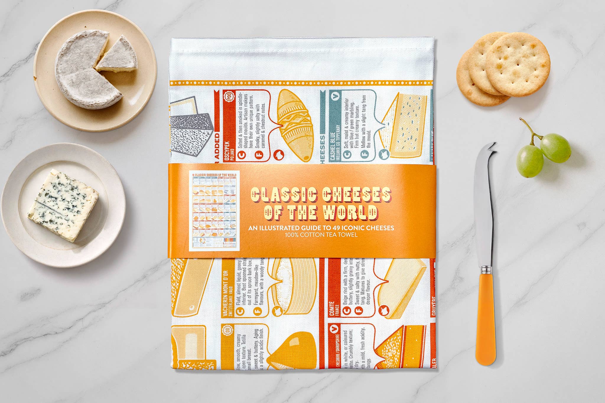 Studio Gardiner - Wholesale Tea Towel - Classic Cheeses of the World Tea Towel2