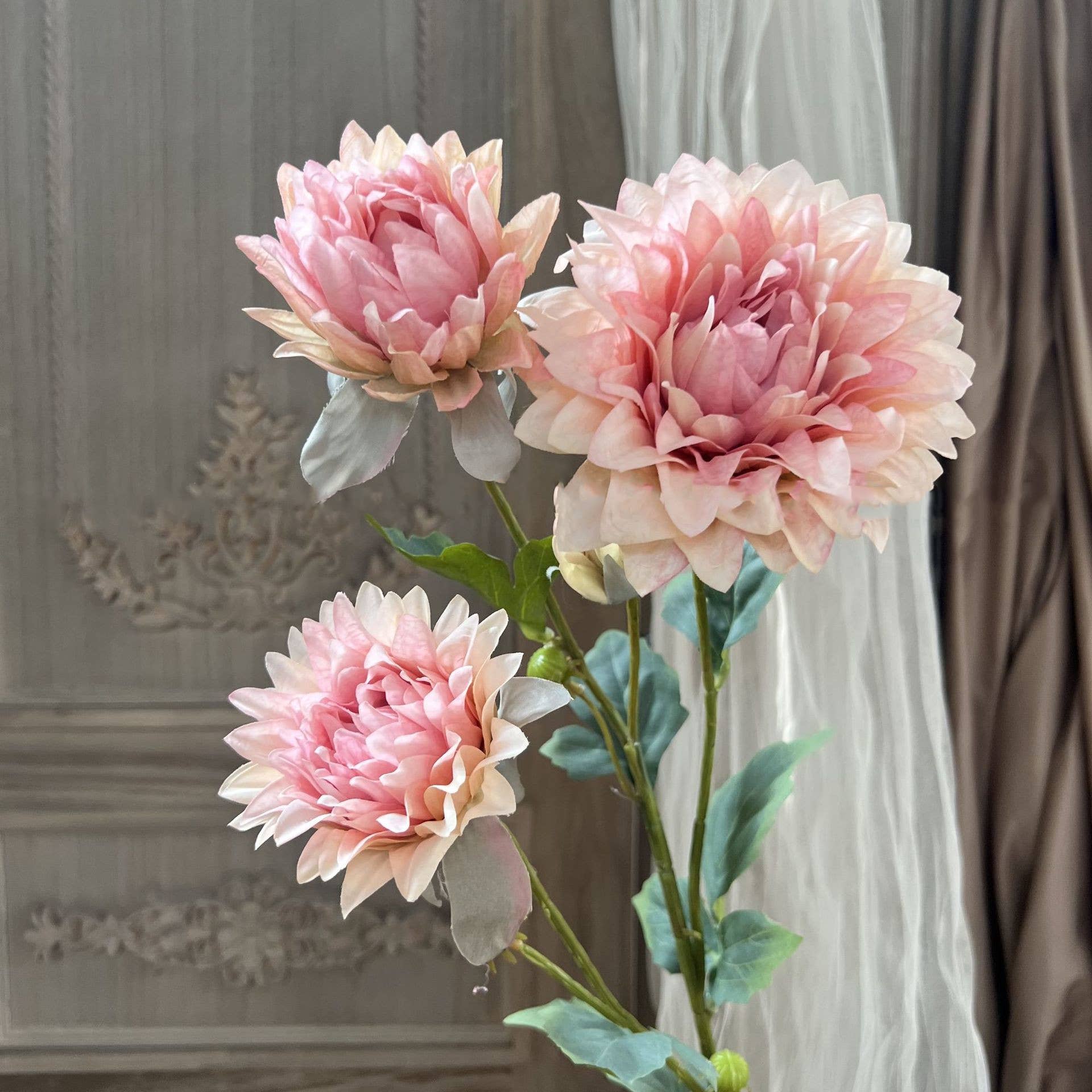 Sweet Home Deco – wholesale Artificial flowers – 28''T Faux Silk Dahlia Flower Spray, Spring/Summer Dahlias 0