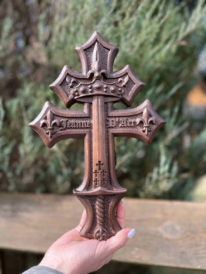 Lorraine Cross with Joan of Arc Heraldry for wholesale by KozakWorkshop