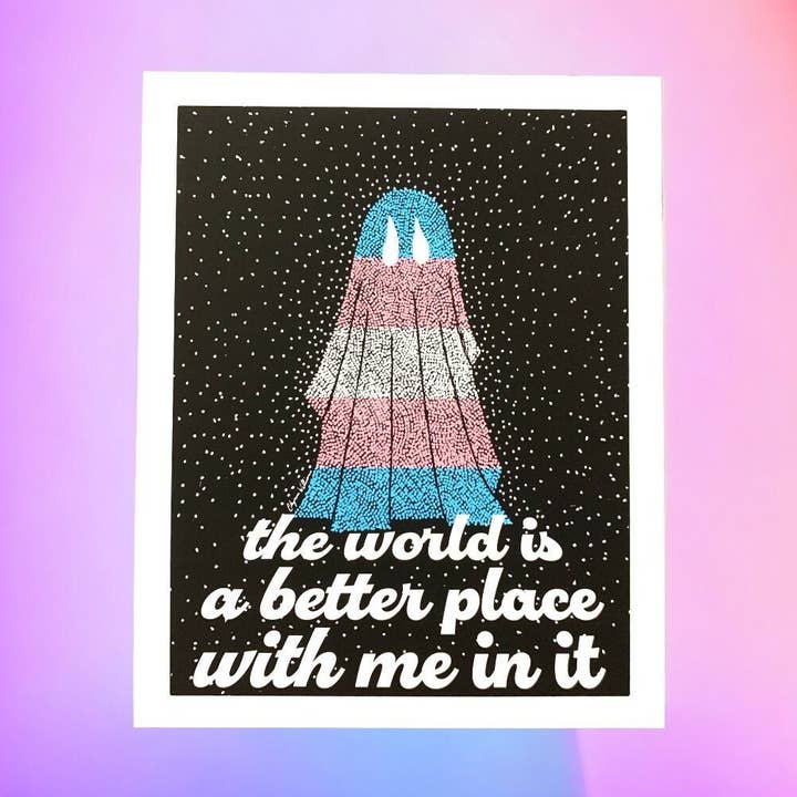 Transgender Pride Ghost Art Print: LGBTQ+ Self-Love (8x10) for wholesale by Solo Souls