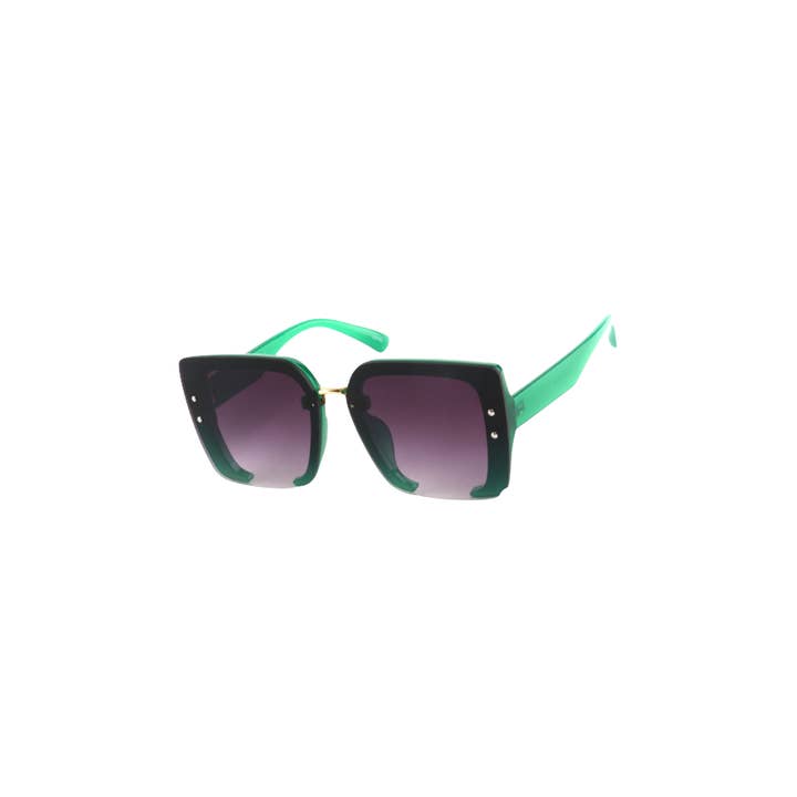 Lunettes de soleil carrées audacieuses en acétate – Vert émeraude pour la vente par V by Vye Eyewear