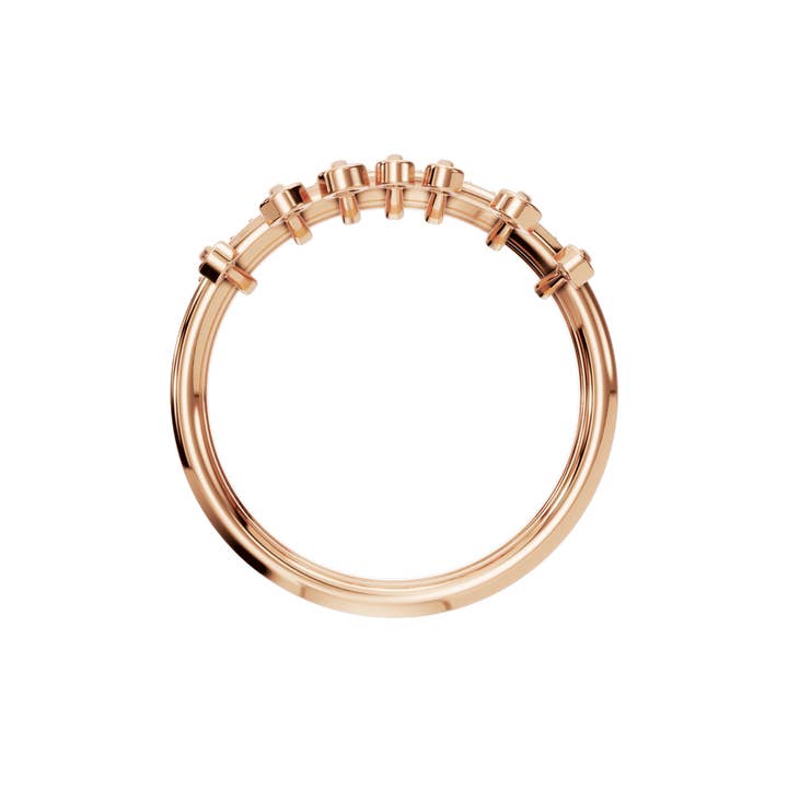 PureYou Jewelry - Wholesale Wedding Band/Ring - Gold Bezel-Set Diamond Wedding Band, Diamond Eternity Ring10