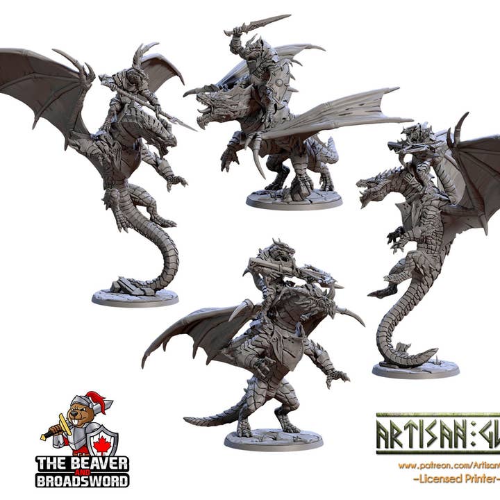Dragons d'assaut draconiques mini set - Artisan Guild | DnD | Dragon | Volant | Drakéide | Guerrier | Barbare | Pathfinder | Wargaming, Drake pour la vente par The Beaver and Broadsword