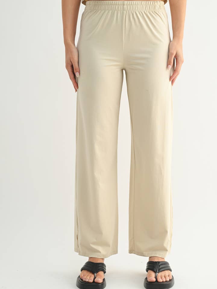 Mono B - Wholesale Lounge Sweatpants/Joggers - Women's - Air Essentials Foldover Waist Wide Leg Lounge Pants