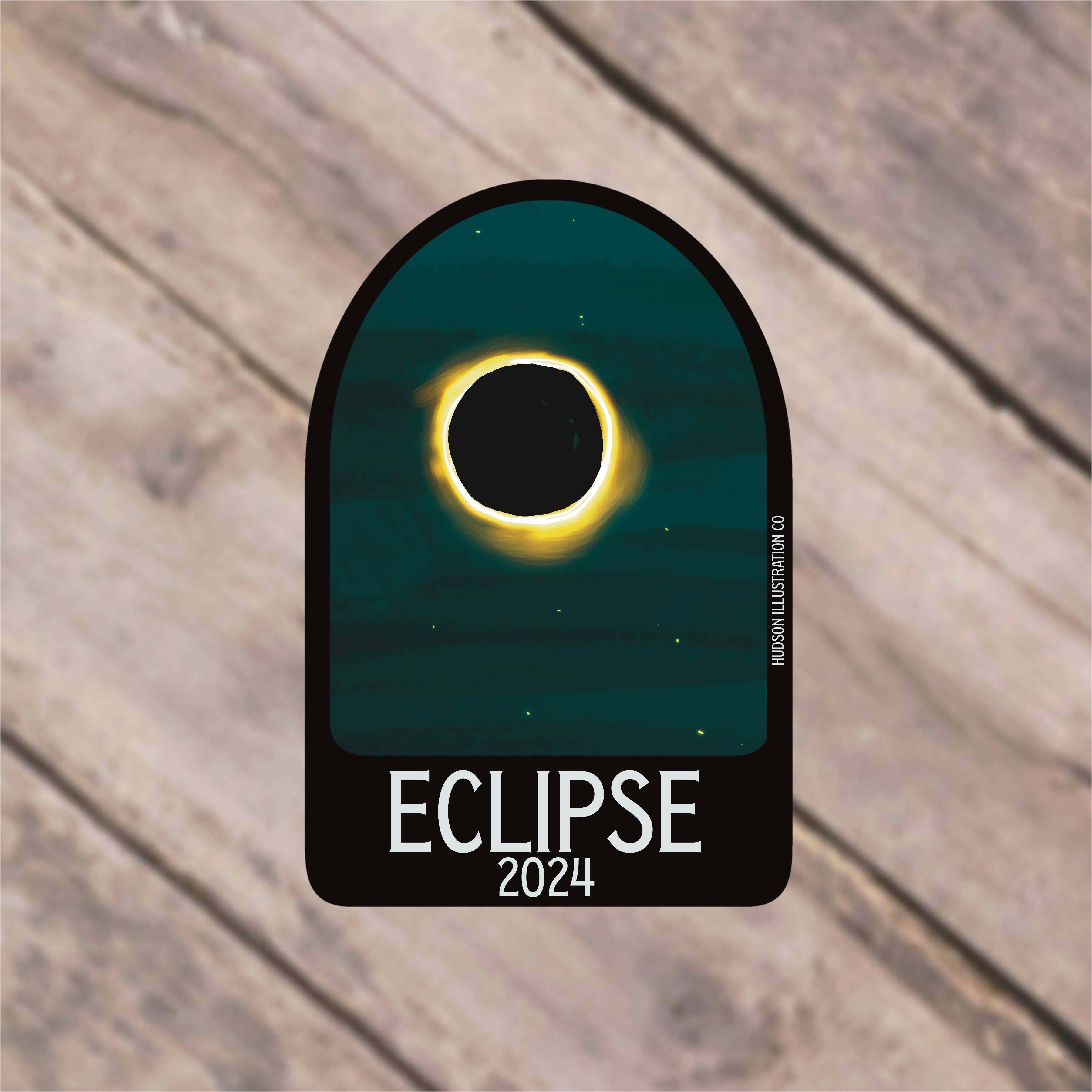 Hudson Illustration Co - About Town Co - Wholesale Sticker - 2024 Total Solar Eclipse Sticker/Magnet/Print/Postcard #2