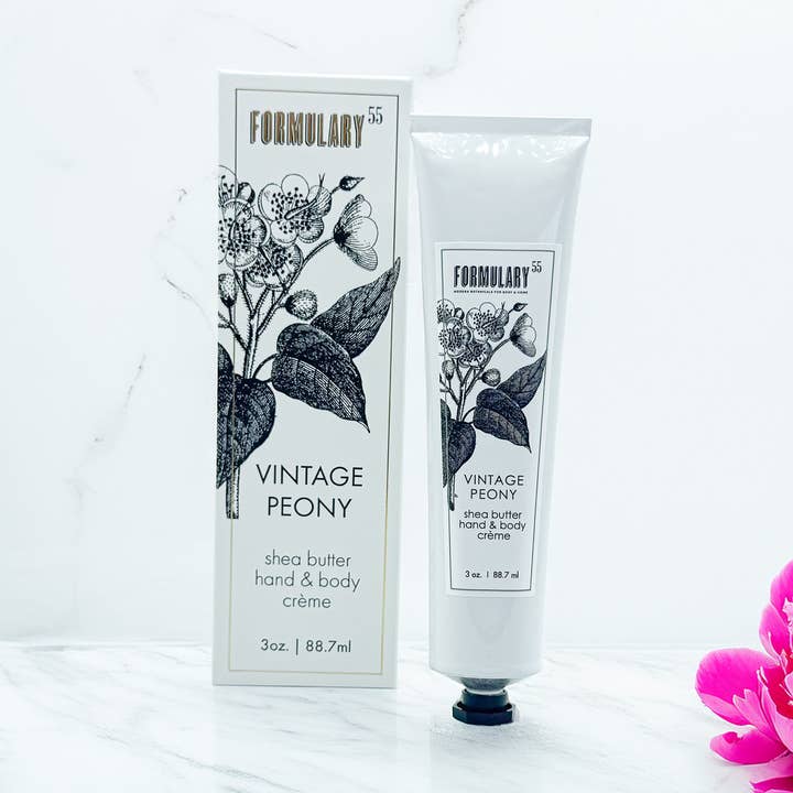 Vintage Peony - Shea Butter Hand and Body Creme Tube for wholesale by Formulary 55