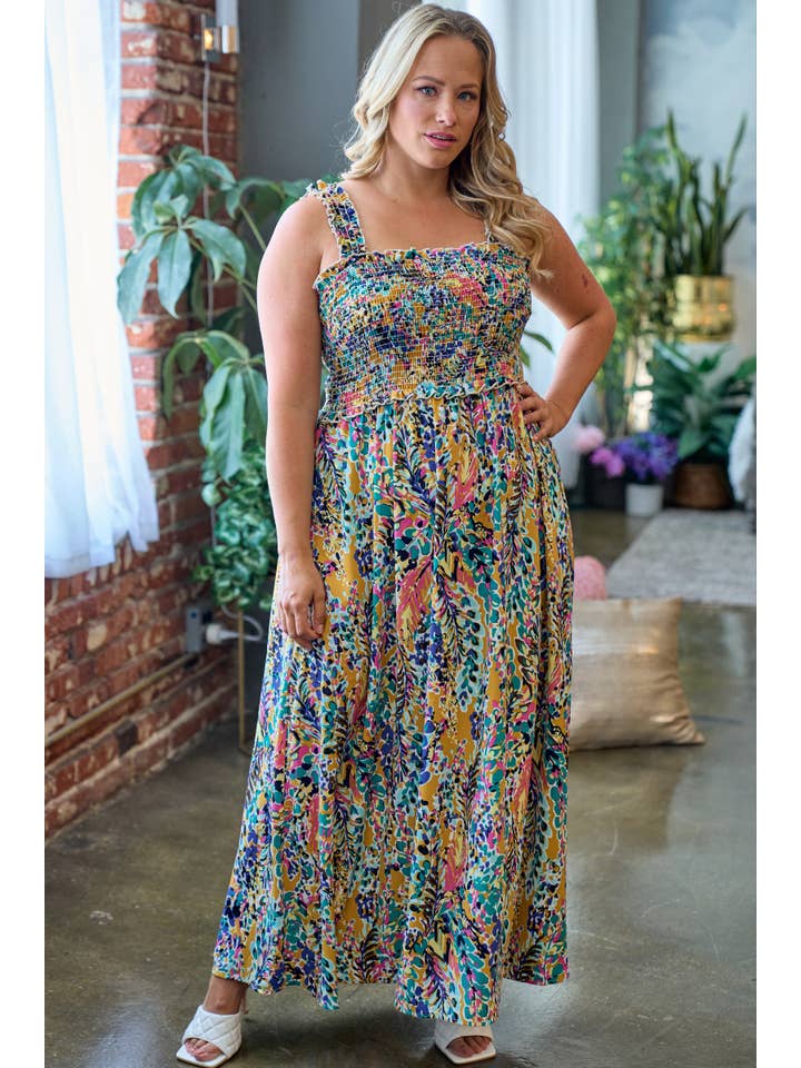 Nicabel - Wholesale Dress - Women's - Plus dress with floral print-GPSD6567A