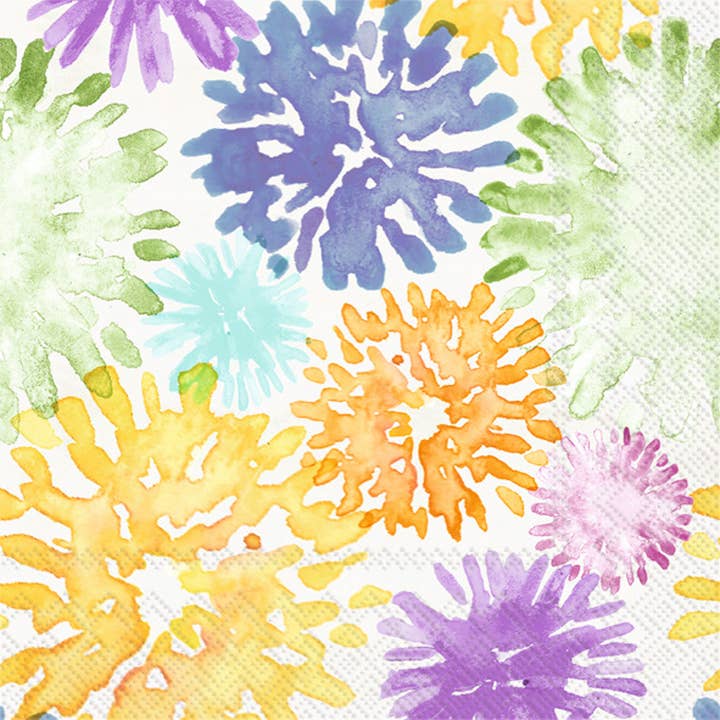 Boston International - Wholesale Disposable Napkin - Paper Lunch Napkins 20 Count Summer Floral Splash Crea