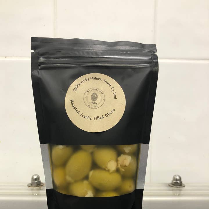 Garlic Filled Olives for wholesale by Stubborn Olive