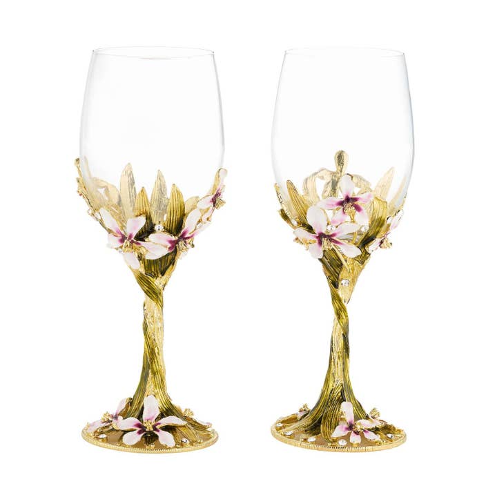 Bicchiere da Vino Orchid Delight (Set di 2) | Bicchieri da Vino | per la vendita all'ingrosso da parte di OLIVIA RIEGEL