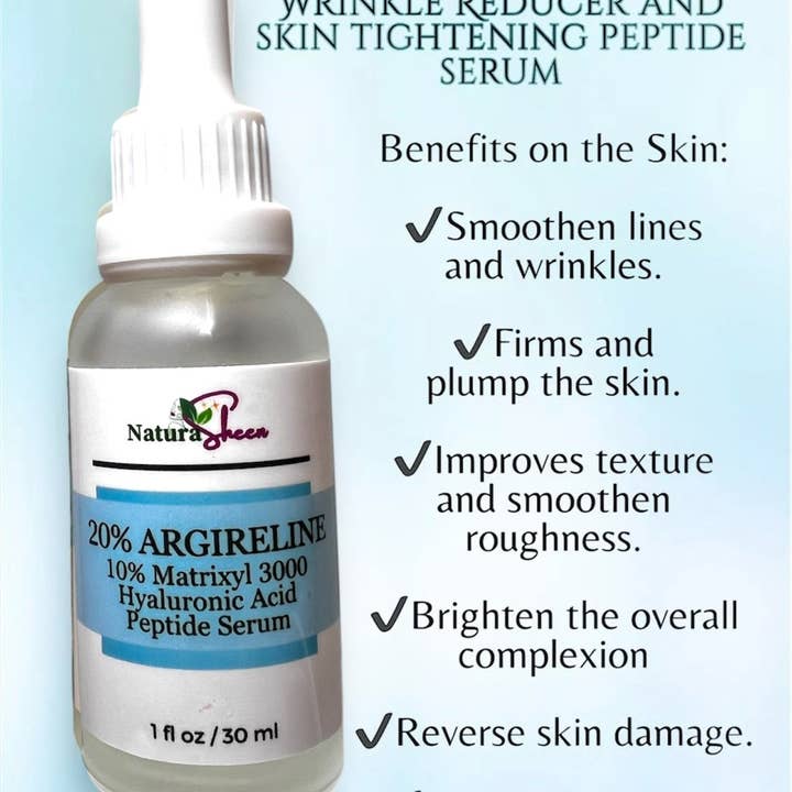 NaturaSheen Skin Care - Wholesale Facial serum/concentrate - 20% Argireline+ Matrixyl 3000 + Hyaluronic Acid. WRINKLE REDUCER AND SKIN TIGHTENING PEPTIDE SERUM6