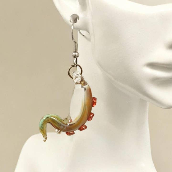 Orecchini Tentacolo a Gancio: Gioielli in Vetro Fatti a Mano per la vendita all'ingrosso da parte di RISATO