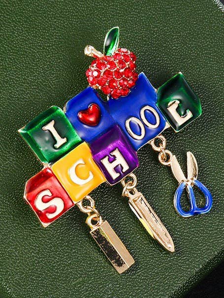 Spilla in lega con strass a forma di cubo PA4334 per la vendita all'ingrosso da parte di Ole