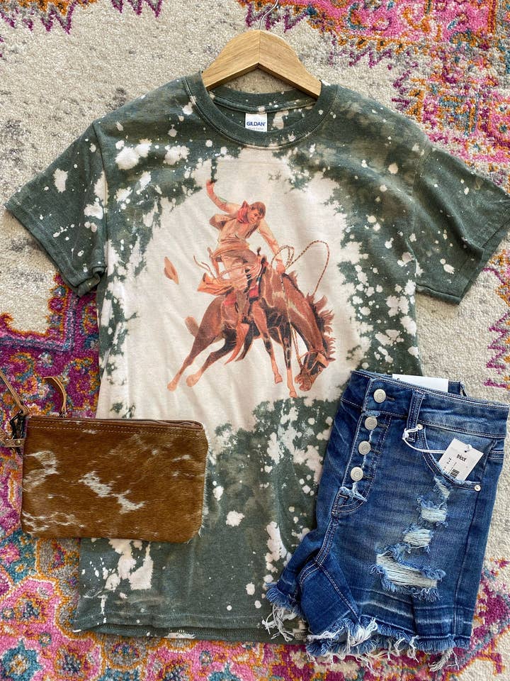 Camiseta Vintage Cowboy Acid Wash para venta al por mayor de Southern Roots
