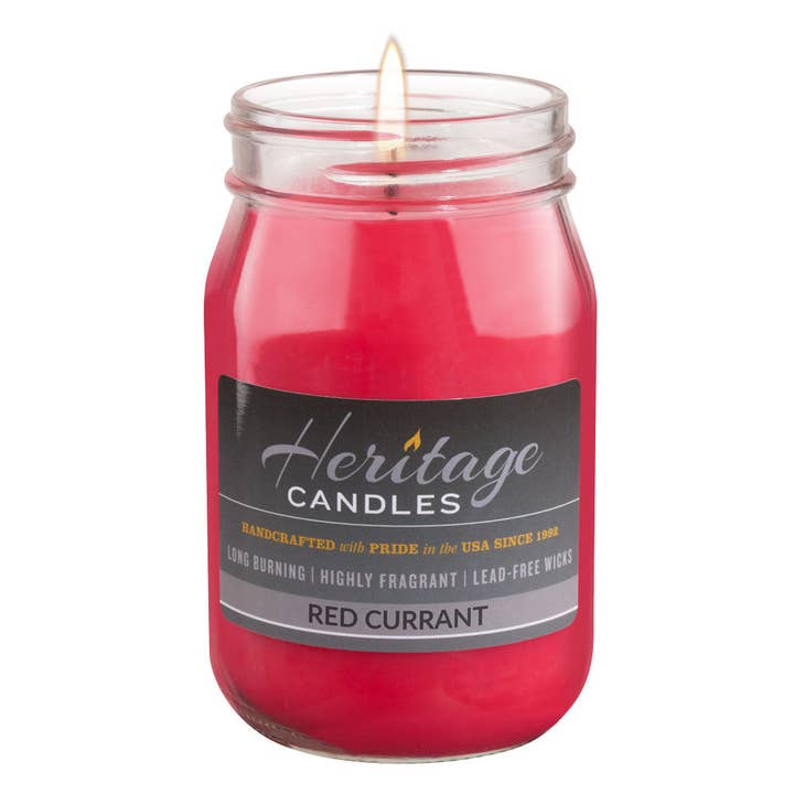 16-oz Canning Jar Candle - Red Currant for wholesale by Heritage Candles