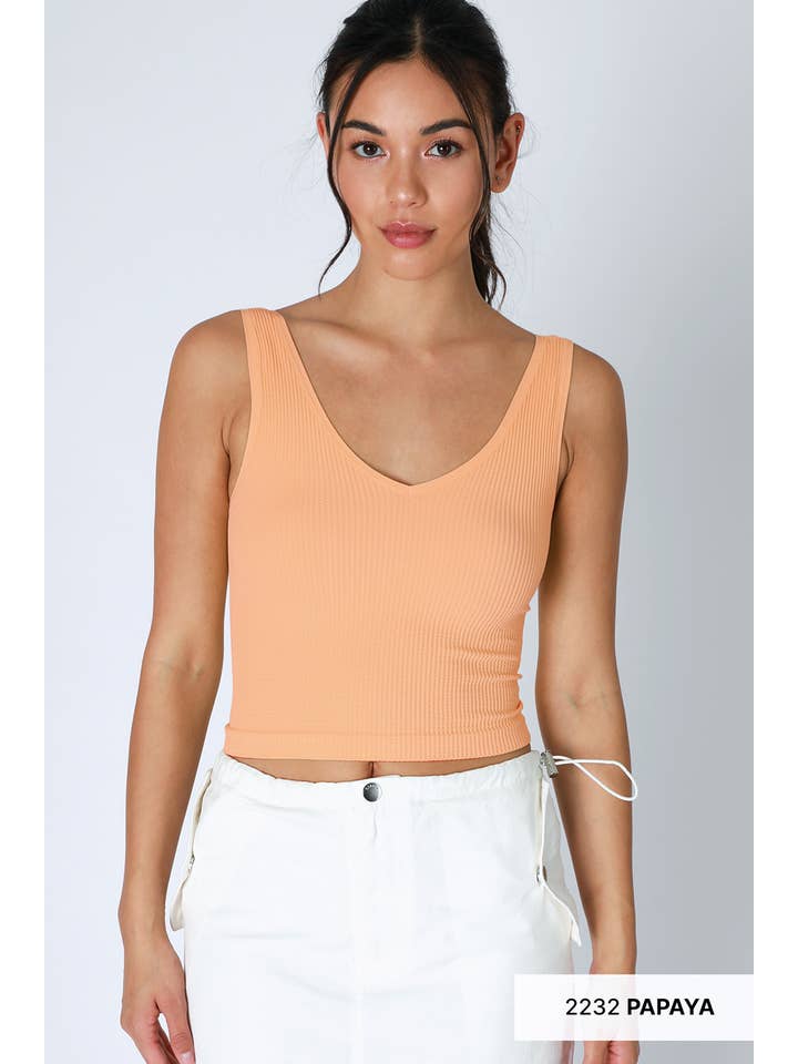 NIKIBIKI - Wholesale Knit Top - Women's - NS8152 - Reversible Ribbed Crop Top
