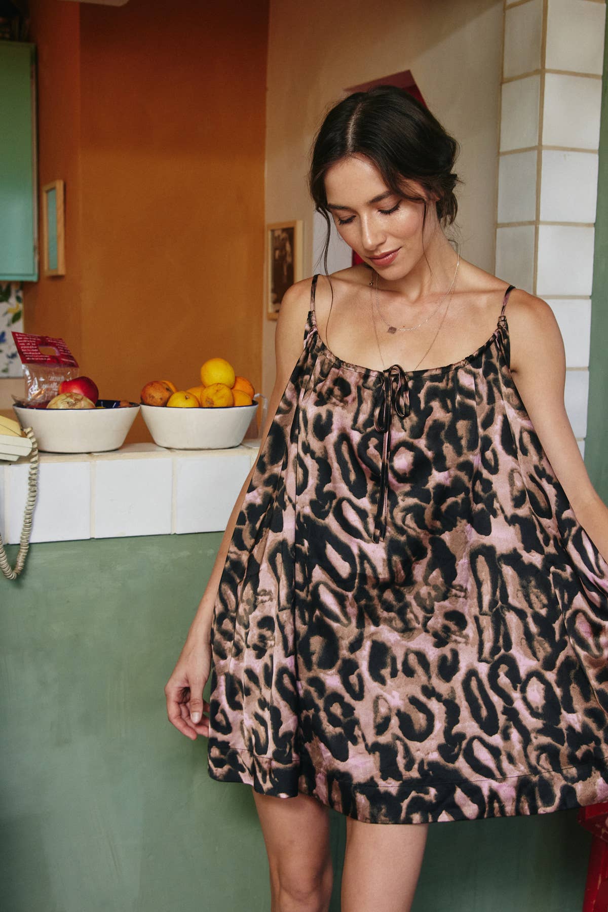 Leopard Satin Effect Camisole Mini Dress for wholesale on Faire1