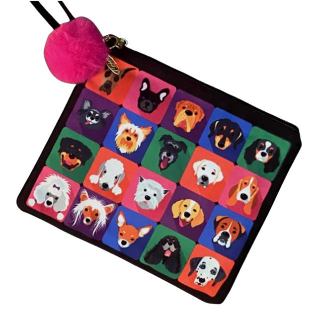 DOG SQUARES LARGE CLUTCH EXCLUSIVE for wholesale by Maida Designs