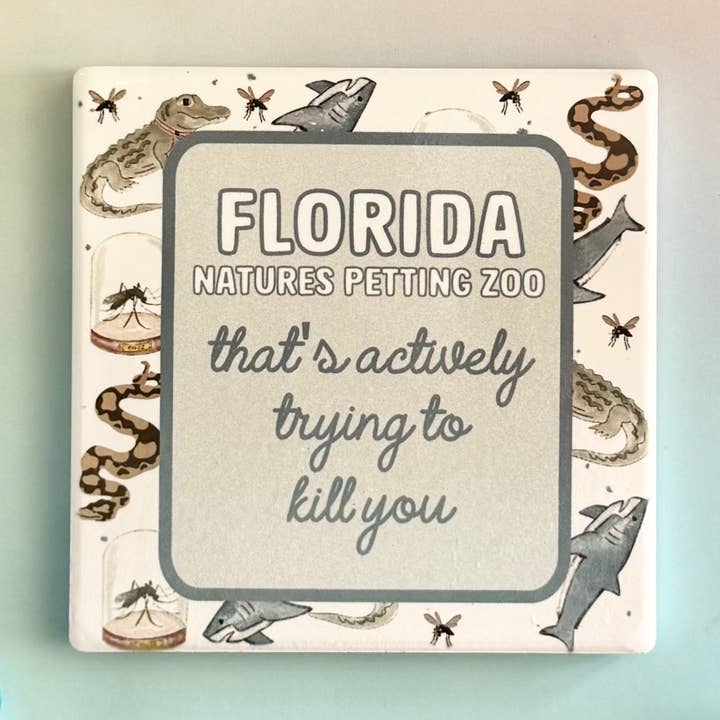 Florida Petting Zoo Ceramic Coaster for wholesale by HandCrofted