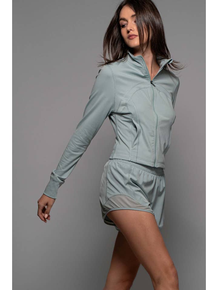 Urban Daizy - Wholesale Athletic Jacket - Women's - Slim Fit Paneled Zip-Up Activewear Jacket
