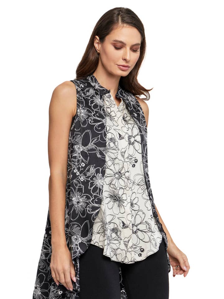 L3619 - tunica senza maniche a stampe miste per la vendita all'ingrosso da parte di Adore