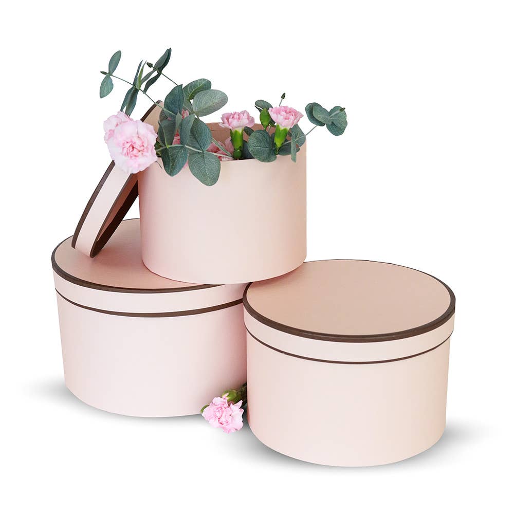 UNIKPACKAGING - Vente Coffrets cadeaux - Boîtes Cadeaux Rondes à Motifs Floraux avec Couvercles – Ensemble de 3 pièces0