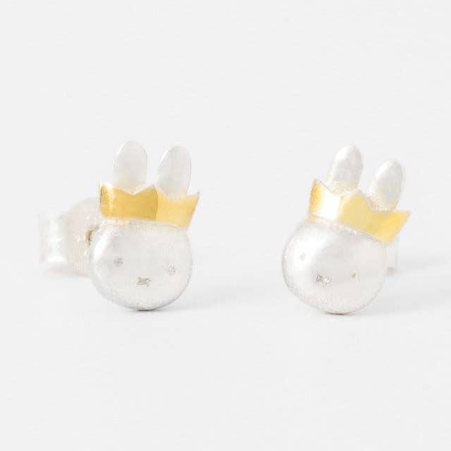 Pendientes de Estudio Queen Miffy Plata y Oro para venta al por mayor de LICENSED TO CHARM
