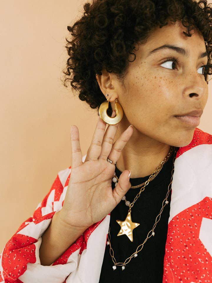 Essie Textured Hoop Earrings for wholesale by BELJOY