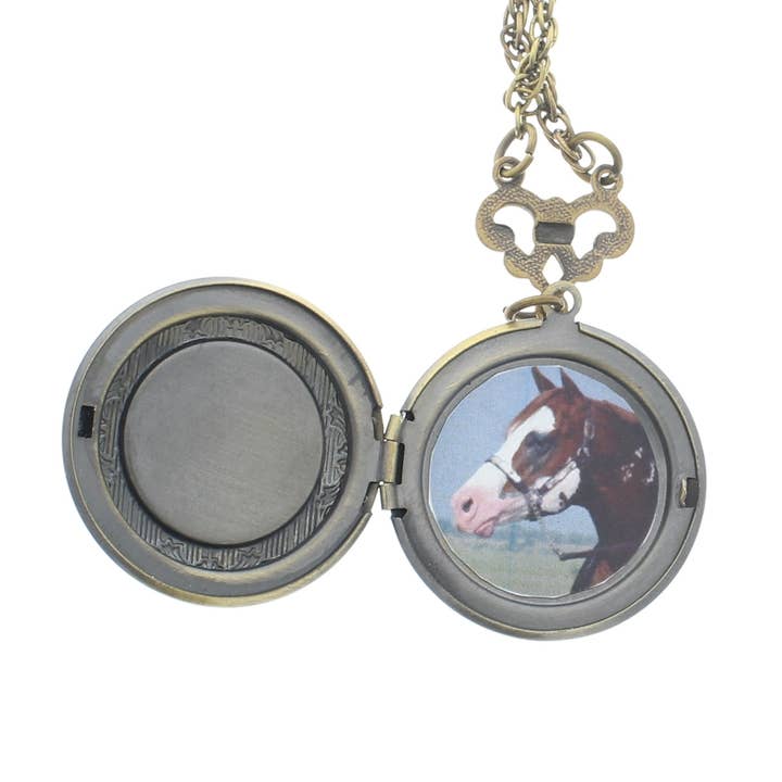 HHH Designs - Wholesale Pendant/Charm Necklace - Horse Locket pendant necklace, ea