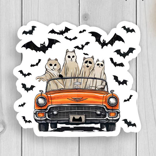Bats Cats Vinyl Sticker for wholesale by Expression Design Co